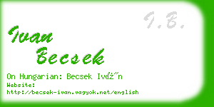 ivan becsek business card